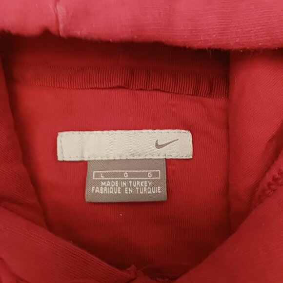 Nike mini swoosh red hoodie Y2K gray bar tag Large - Picture 3 of 7